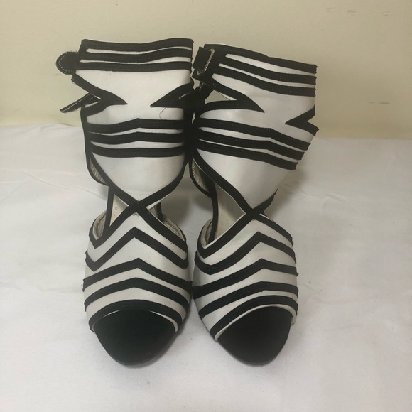 Shoes - Stylish Black and White Women's Heels